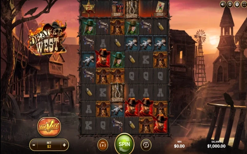 Dead West free spins round with expanded grid